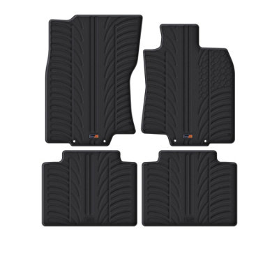 TRAVALL Premium Rubber Car Mats for Nissan X-Trail (2013-21) (4Pcs+Fix) Trm1052R