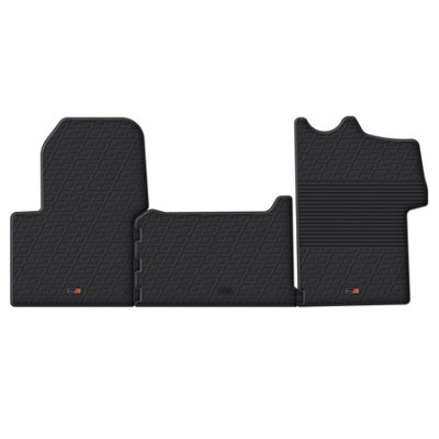 TRAVALL Premium Rubber Car Mats for Renault Master (2010-2021) 3Pcs