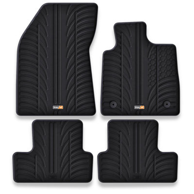 TRAVALL Premium Rubber Car Mats for Renault Megane 5Dr Hatch (16-22) 4Pc+Fix Trm1173R