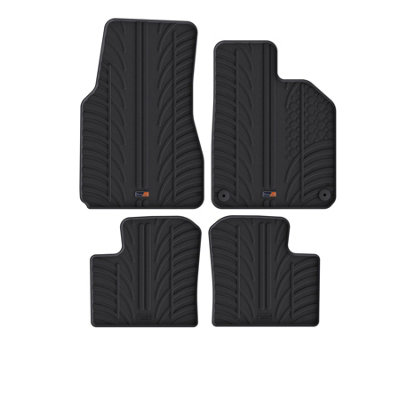 TRAVALL Premium Rubber Car Mats for Renault Twingo (2014-) (4Pcs+Fix) Trm1059R