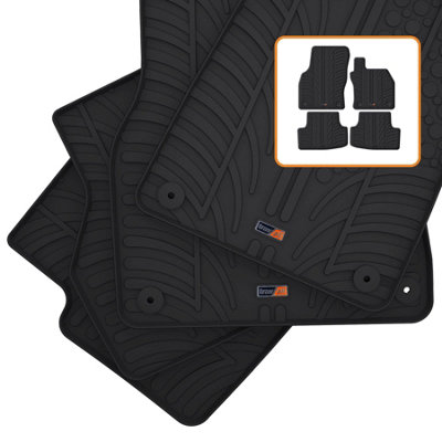 TRAVALL Premium Rubber Car Mats for Seat Leon (12-19) (4P+Fx)