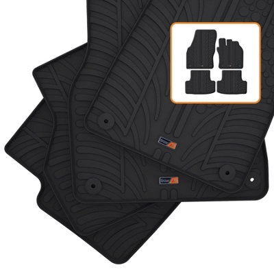 TRAVALL Premium Rubber Car Mats for Skoda Karoq (2017-) (4Pcs+Fix) Trm1197R