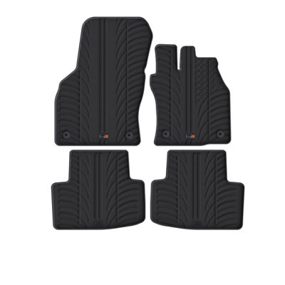 TRAVALL Premium Rubber Car Mats for Skoda Octavia Estate & Hatchback (2020-) (4Pcs+Fix) Trm1225R