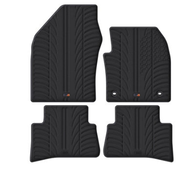 TRAVALL Premium Rubber Car Mats for Toyota C-Hr (2016-) (4Pcs+Fix) Trm1227R