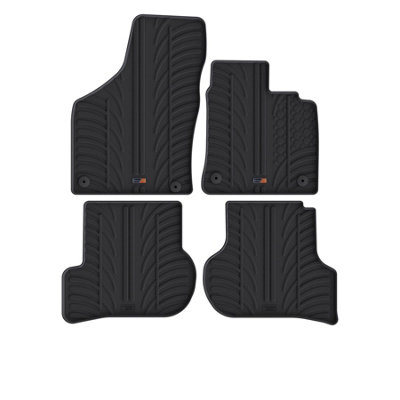 TRAVALL Premium Rubber Car Mats for Vw Golf/Jetta/Rabbit/ (03-16) (4P+Fx) Trm1161R