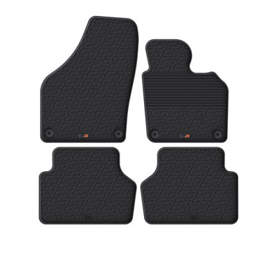 TRAVALL Premium Rubber Car Mats for VW Tiguan (2007-2016) (4Pcs+Fixing) Trm1010R