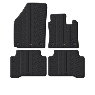 TRAVALL Premium Rubber Car Mats for Vw Touran (2015-) (4 Pcs + Fix) Trm1162R