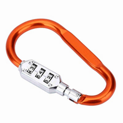 Travel Bag Luggage Security Combination Lock Locking Carabiner Padlock Orange
