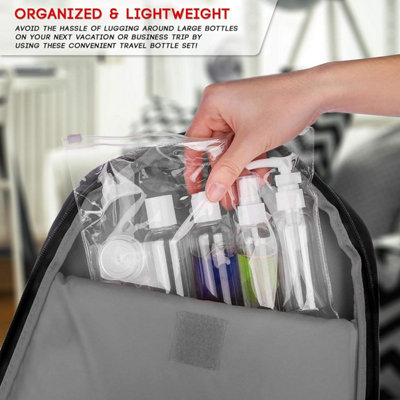 Travel Bottles for Toiletries Leak Proof Refillable Containers Set with Clear Toiletries Bag for Liquids & Cosmetics 10Pc - 6