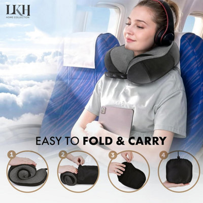 Travel Pillow Ergonomic Memory Foam Neck Pillow with Adjustable