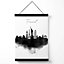 Travel Watercolour Skyline City Medium Poster with Black Hanger