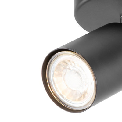 Travis Spotlight Matt Black GU10 5W LED Single Ceiling Wall Light Fitting Spot Light Adjustable Lamp