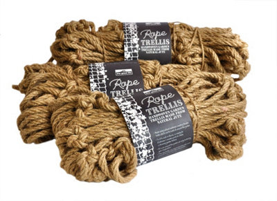 Treadstone Jute Rope Trellis The Natural Climbing Plant Support Fence ...