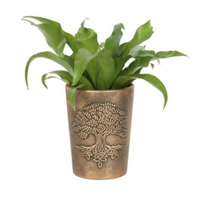 Tree of Life Terracotta Bronze Plant Pot