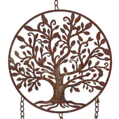 Tree of Life Wind Chime Bell Hanging Garden Yard Decor Metal Ornament House