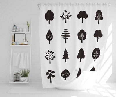 Tree Silhouette Illustrations (Shower Curtain) / Default Title Price Comparisons | Compare The Build