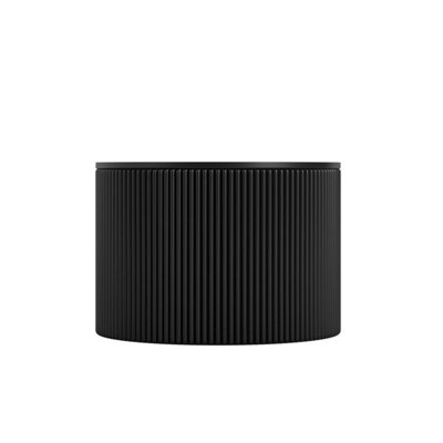 Treecool Reeded Round Coffee Table, Black Oak Veneer, 650mm diameter x ...