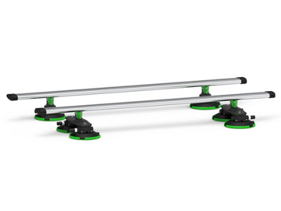 TreeFrog Roof Rack Cross Bars Suction Vacuum Mounted Silver