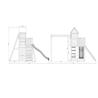 Treehouse Wooden Climbing Frame with Double Swing & Slide - 3