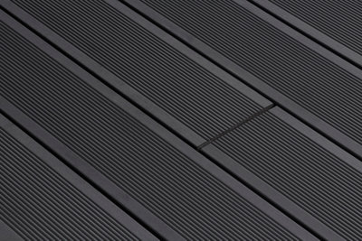 Trekker Endura Charcoal Grooved Composite Decking - Square Edge - with Accessories kit 4.8m2