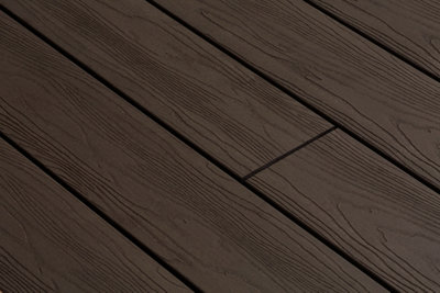 Trekker Endura Walnut Woodgrain Composite Decking - Square Edge - with ...