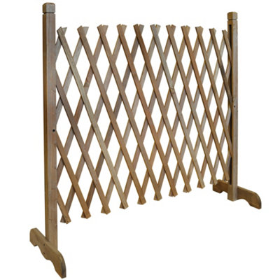 TRELLIS Solid Wood Expanding Single Garden Screen Brown | DIY at B&Q