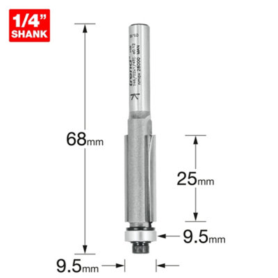 Trend 1 4 9.5mm TCT Tip Laminate Template Work Trimming Router Bit