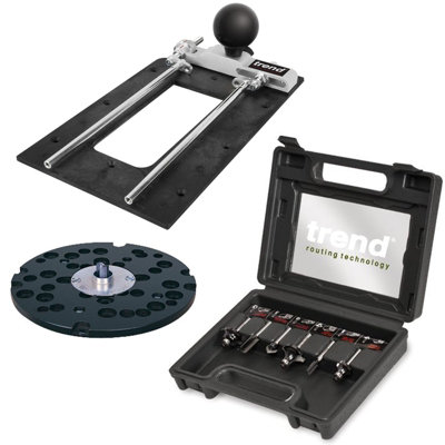 Trend 1/4 Router Accessory Kit Universal Unibase Bit Set 7 Function Router Base DIY at B&Q
