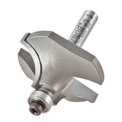 Trend 1/4 TCT 12.7mm Bearing Self Guided Router Bit Ovolo Profile Round Bullnose