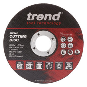Trend 115mm 4.5" Angle Grinder Metal Steel 1mm Thin Cutting Discs x10 In Tin