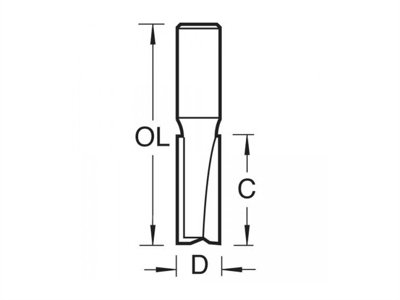 Trend 3/08X1/2TC 3/08 x 1/2 TCT Two Flute Cutter 12.7 x 25mm TRE30812TC