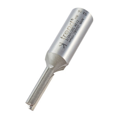TREND 3/24X1/2TC 1/2 SHANK TWO FLUTE CUTTER 6MM X 25MM ROUTER BIT