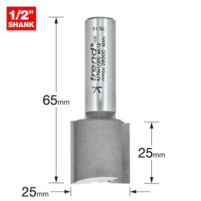 Trend 4/70X1/2TC 4/70 x 1/2 TCT Two Flute Cutter 25.0 x 25mm TRE47012TC