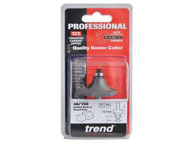 Trend 46/150X1/4TC 46/150 1/4 TCT Bearing Guided Ovolo Round Over 12.7mm Radius - 6