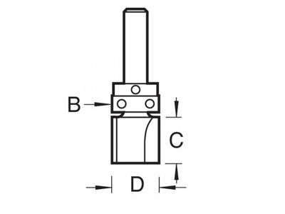 Trend 46/92X1/4TC 46/92 1/4 TCT 90 Shank Mounted Template Profiler 15.9 x 19.1mm - 4