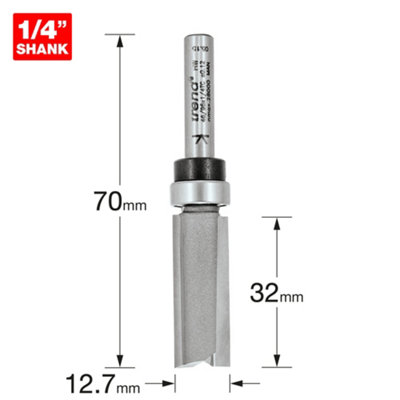 Trend 46/96X1/4TC 1/4" 12.7mm x 32mm Bearing Guided Trimmer Router Bit Cutter