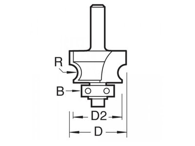Trend 9/71 x 1/4 TCT Bearing Guided Corner Bead Cutter 3.2 Radius