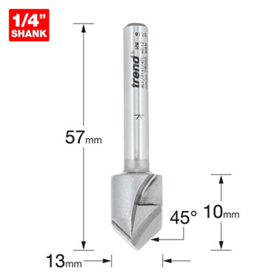 Trend ALU/01X1/4TC Cladding Alucobond V Groove 13mm 1/4 Router Cutter ...