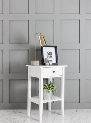 Trend Bedside Cabinet with Drawer in Classic White