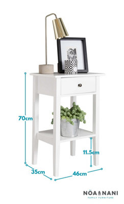 Trend Bedside Cabinet with Drawer in Classic White