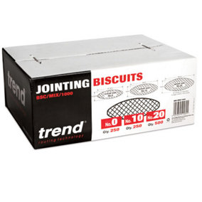 Trend BSC/MIX/1000 Jointing No 0 10 20 Size Compressed Beech Biscuits x1000 Pack