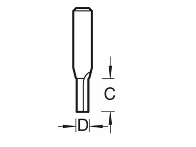 Trend C007X1/4TC C007 x 1/4 TCT Two Flute Cutter 6.3 x 19.1mm TREC00714TC