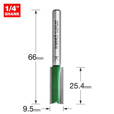 Trend C014X1/4TC C014 x 1/4 TCT Two Flute Cutter 9.5 x 25.4mm TREC01414TC
