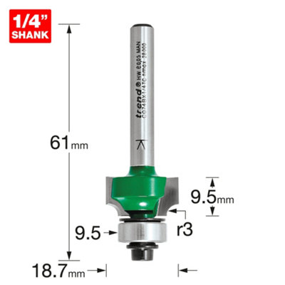 Trend C074BX1/4TC Guided Rounding Over 1/4