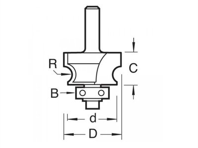 Trend C140X1/4TC C140 x 1/4 TCT Bearing Guided Corner Bead 3.2mm Radius