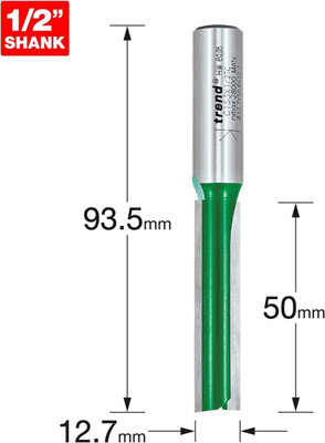 Trend C153X1/2TC C153 x 1/2 TCT Two Flute Kitchen Worktop Cutter 12.7 x 50.0mm