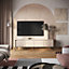 TREND Chic Large TV Cabinet with LED Lighting and Fluted Fronts (H)560mm (W)1930mm (D)400mm - Sand Beige