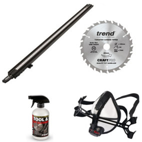 Trend Circular Saw Straight Cut Set 165mm Blade + Cleaner + Cutting Guide +Mask