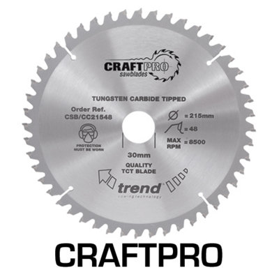 Trend Craft Saw Blade Crosscut 250mm 24T 30mm Thin 2.16 Kerf