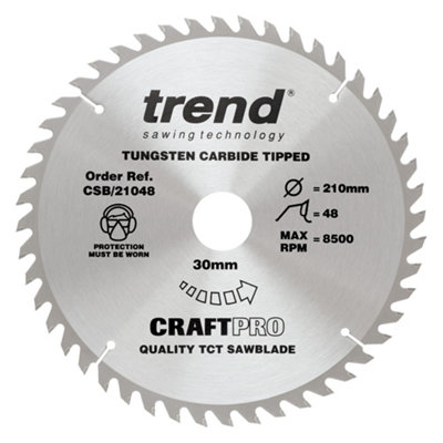 Trend CSB/21048 210mm Circular Saw Blade 30mm 48T Festool TS75 Scheppach PL75